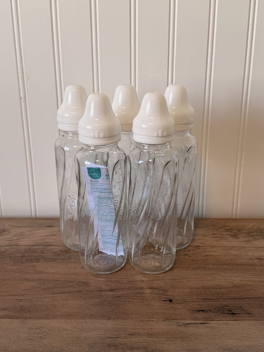 5 Evenflo Glass Bottles