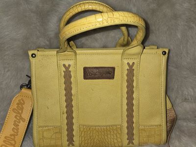 Wrangler Yellow Croc-Embossed Faux Leather Crossbody Handbag