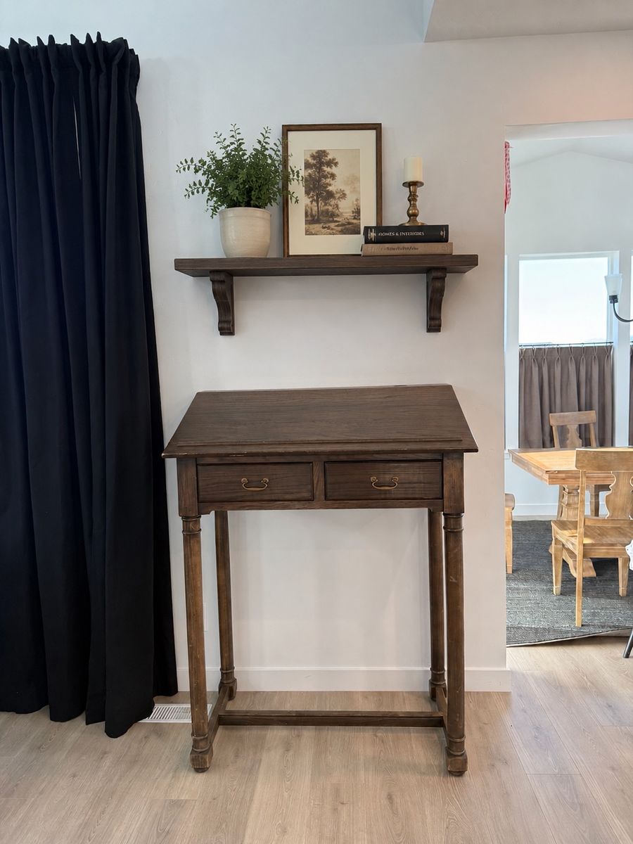 Tall secretary desk, Console table, standing desk, display table, solid wood, drafting table