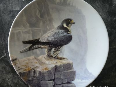 1988 Edwin M. Knowles "The Peregrine Falcon" Collector's Plate by Daniel Smith, Majestic Birds Series