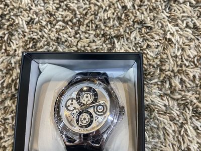 Activa Men's Chronograph Analog Quartz Watch with Black Leather Band