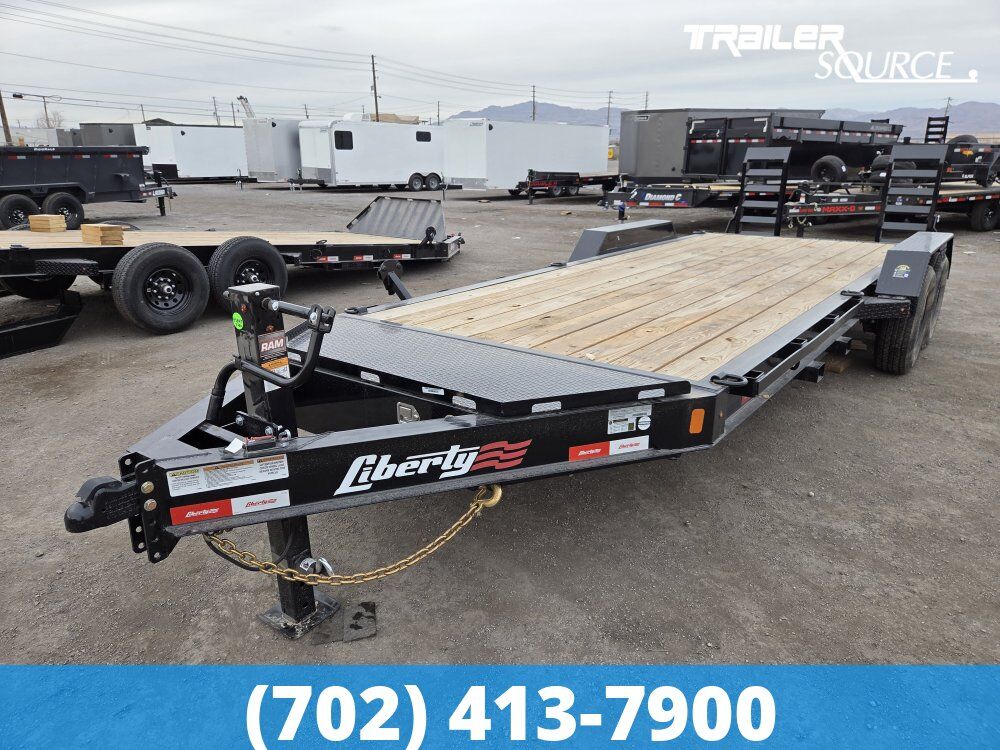 7x20 Liberty LE Channel Equipment Trailer - 15.4K GVWR Stand Up Ramps