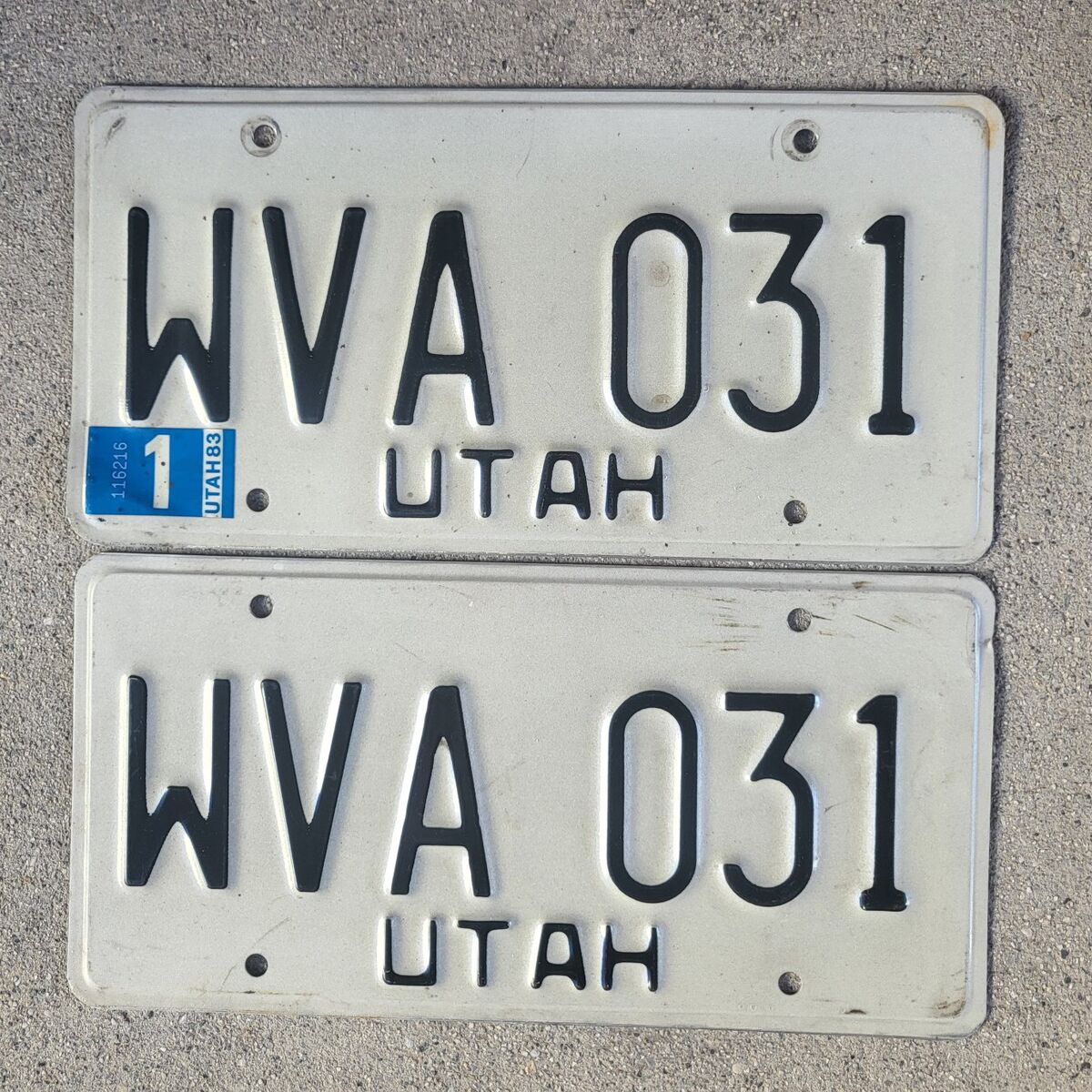 Pair of Utah license plates