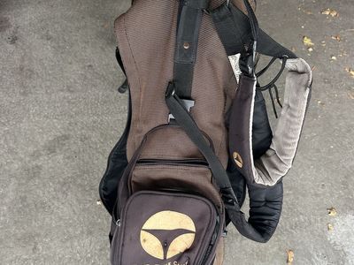 Brown Golf Bag with Dual Strap and Pockets Used