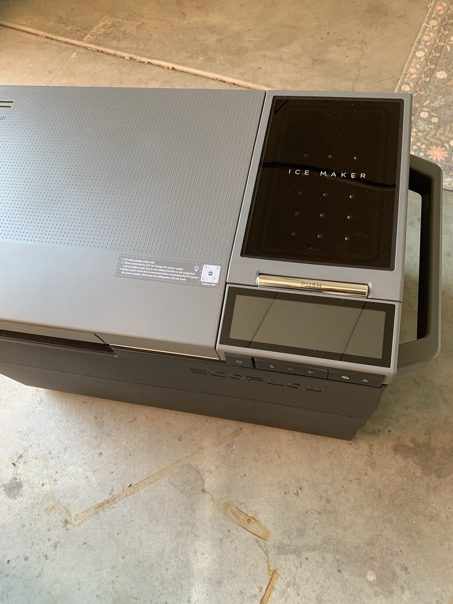 NEW EcoFlow GLACIER Portable Refrigerator/Freezer w/ Ice Maker + Battery + Wheel Kit – Never Used