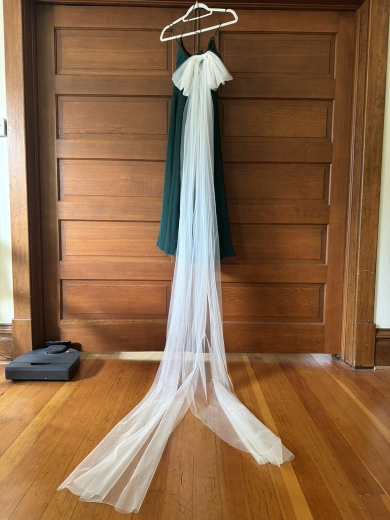 Handmade Crystal Bow Wedding Train - Modern Veil Alternative