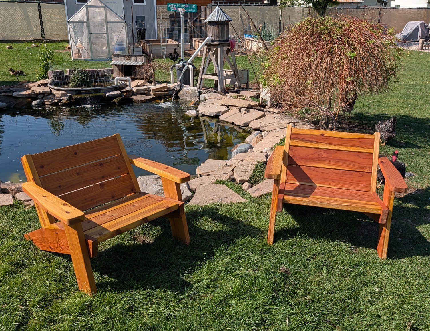 Lowrider Adirondack chairs.