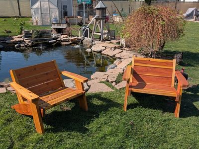 Lowrider Adirondack chairs.