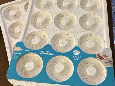 Trudeau Crave 12-Donut Pan Silicone & Metal Non-Stick Easy Release Baking Pan - 2 Pack