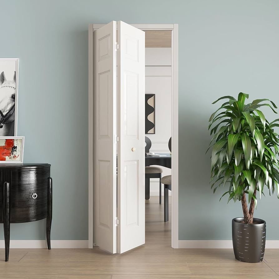 Bifold Doors 6 Panel Primed Bifold Closet Doors for 30"x 80" 4 doors
