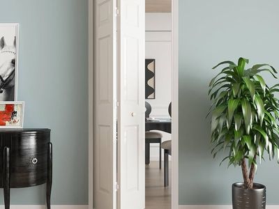 Bifold Doors 6 Panel Primed Bifold Closet Doors for 30"x 80" 4 doors