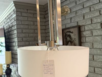 NEW BRUSHED NICKEL 2 LIGHT CHANDELIER