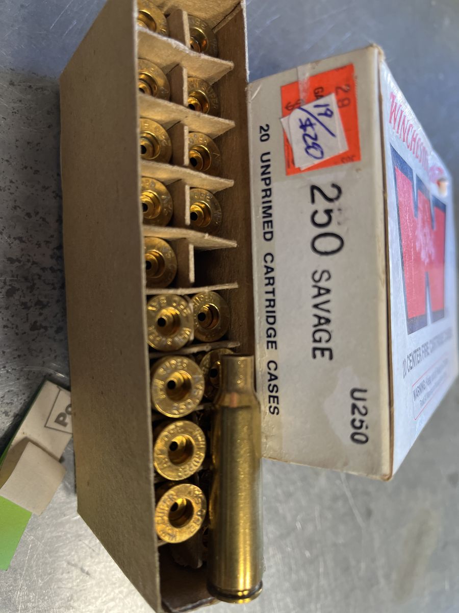 New 250 Savage Brass.