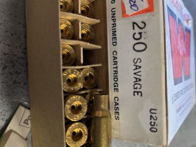 New 250 Savage Brass.