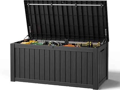 120 gallon Outdoor Deck Storage Box - Black or Gray available!
