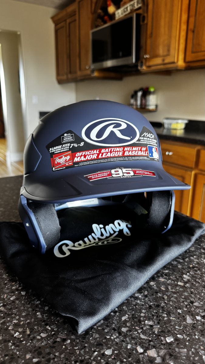Rawlings Mach Carbon Batting Helmet Matte Navy Blue XL (7 5/8 - 8)