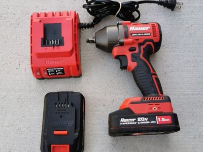 Bauer 20V Hypermax Brushless Cordless 3/8 in. Impact Wrench Kit with 1.5Ah Batterys & Charger