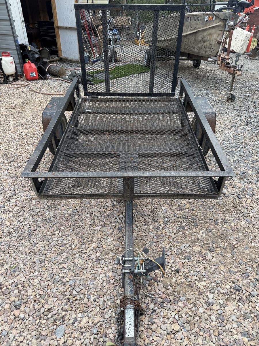 Utility Trailer with Ramp Gate Single Axle Open Mesh Deck.  4 wheeler trailer.  