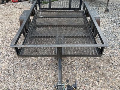 Utility Trailer with Ramp Gate Single Axle Open Mesh Deck. 4 wheeler trailer.