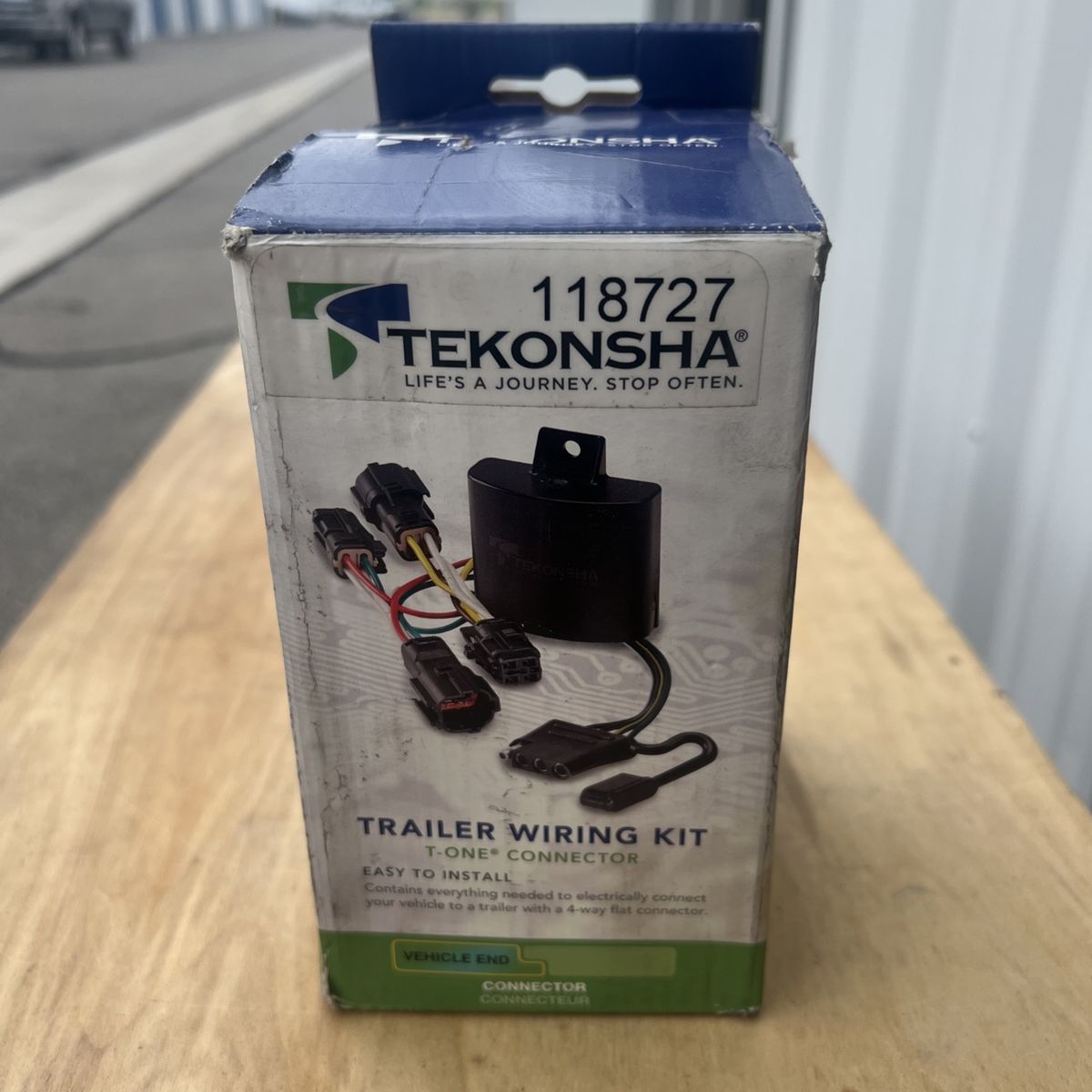Tekonsha 118727 T-One Connector Trailer Wiring Kit - Easy Install for 4-Way Flat Connector