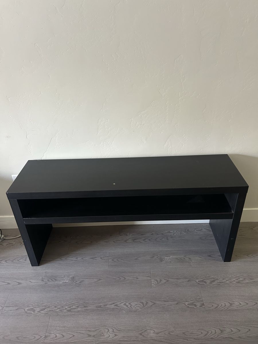 Black TV Stand / Media Console with Shelf - Good Condition