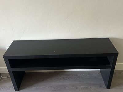Black TV Stand / Media Console with Shelf - Good Condition