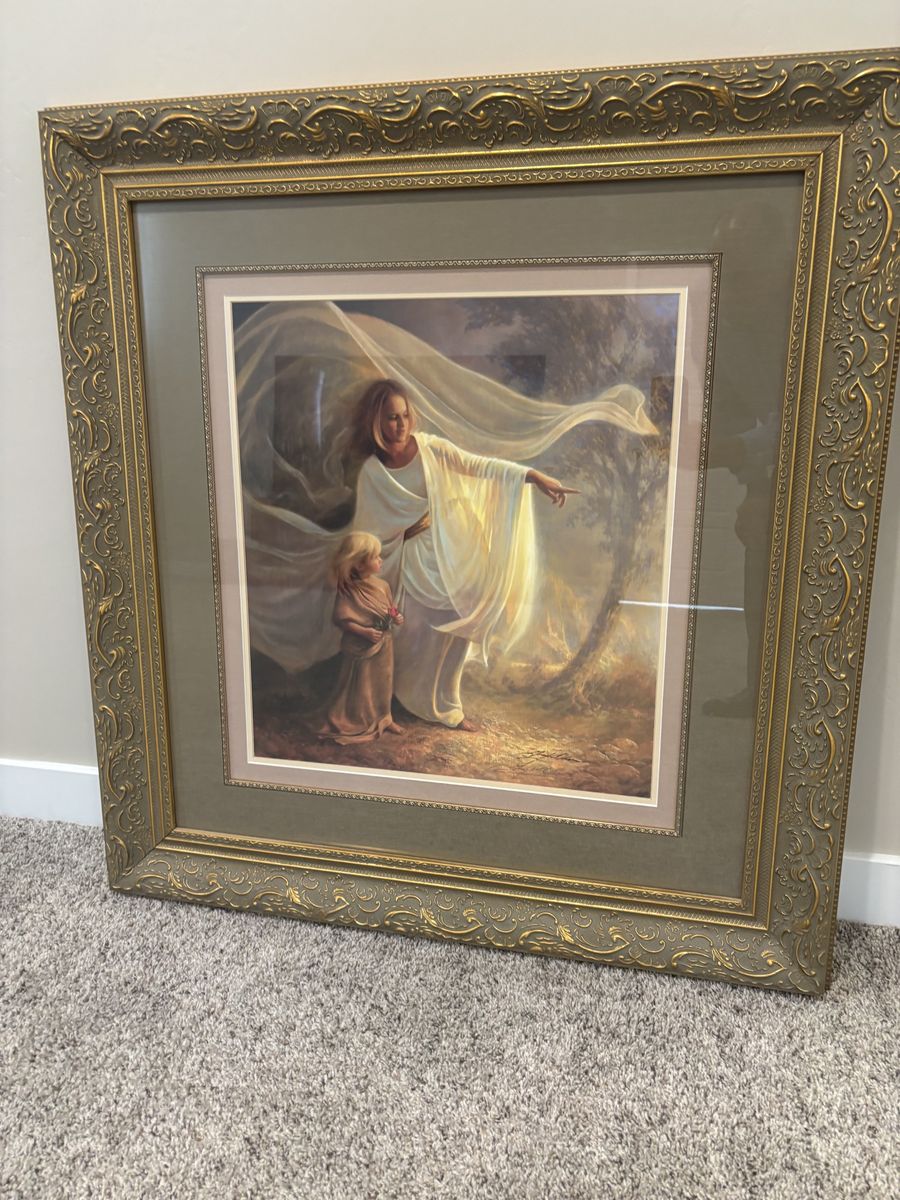 GREG OLSEN, SIGNED "Heavenly Hands" Big framed art.