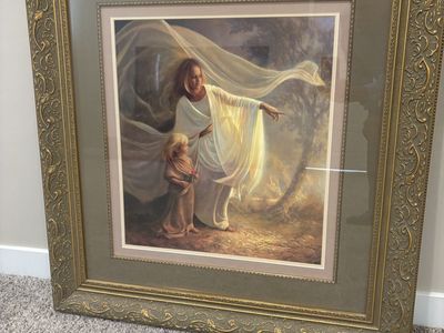 GREG OLSEN, SIGNED "Heavenly Hands" Big framed art.