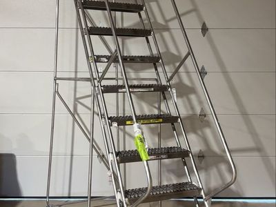 HALF PRICE OF RETAIL! BRAND NEW* TriArc 12-Step Aluminum Rolling Staircase Ladder (Delivery Available)