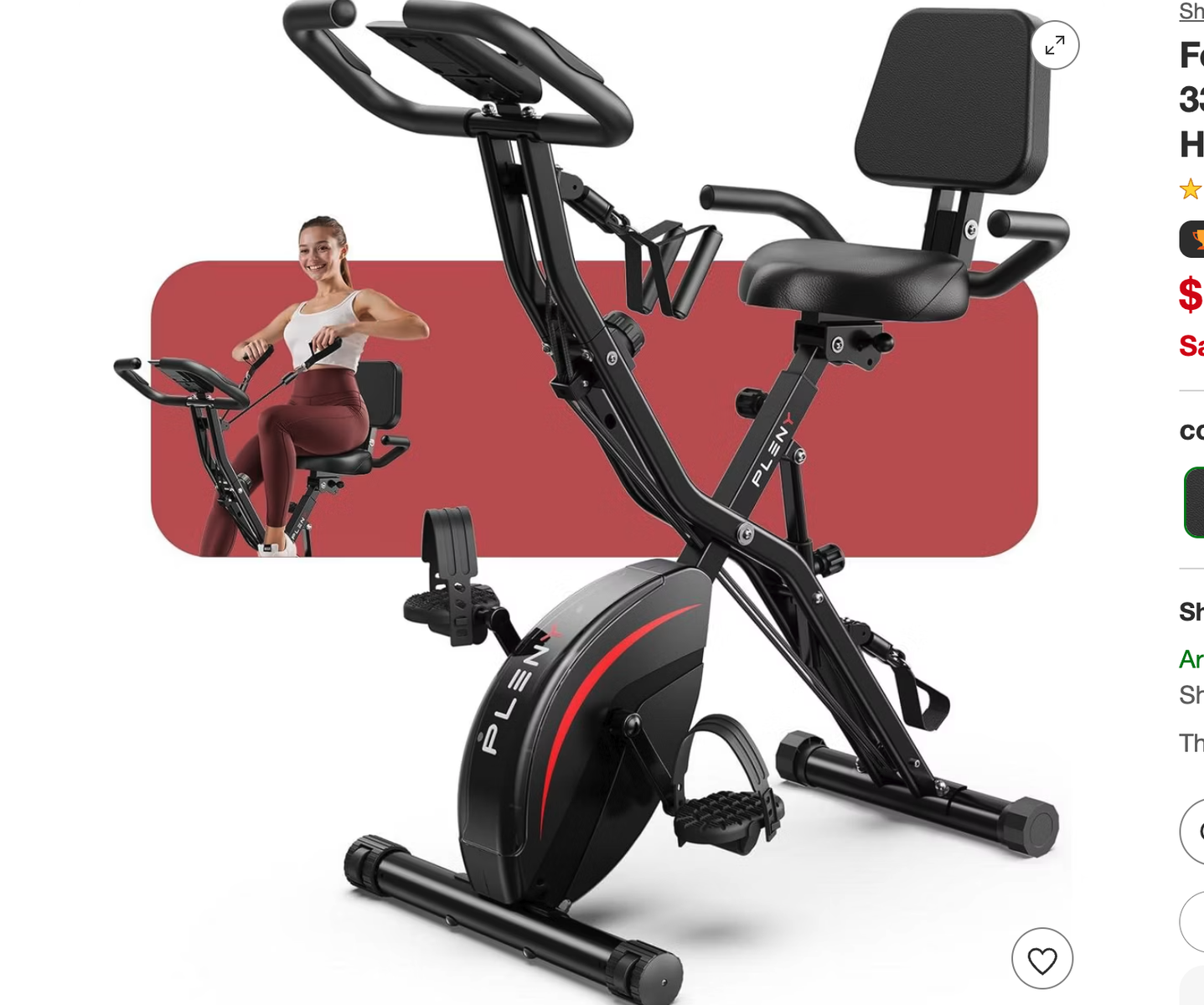 Brand New Folding Exercise Bike, 5 IN 1 Stationary Bikes for Home, 330LB Weight Capacity