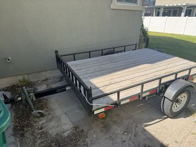 Utility Trailer - Flatbed with Wood Decking, Heavy-Duty, Great for Hauling