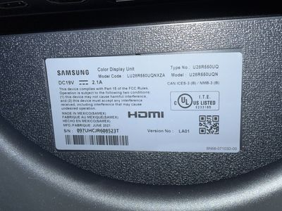 Samsung 28”, 4k, UHD Monitor