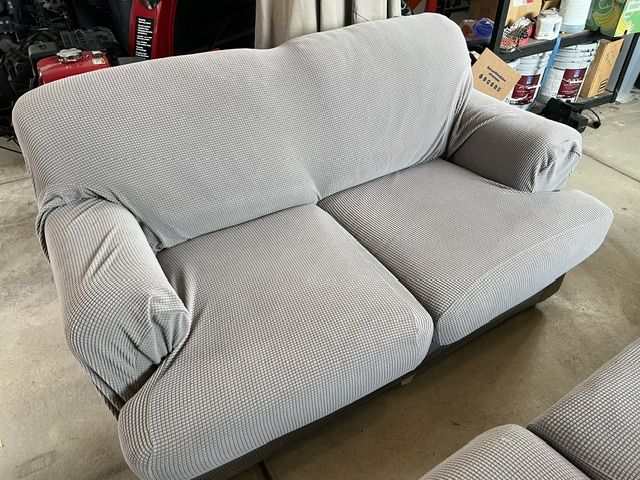Loveseat and Couch with slipcovers