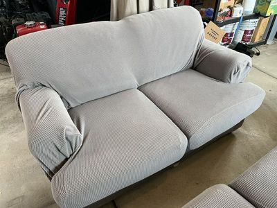 Loveseat and Couch with slipcovers