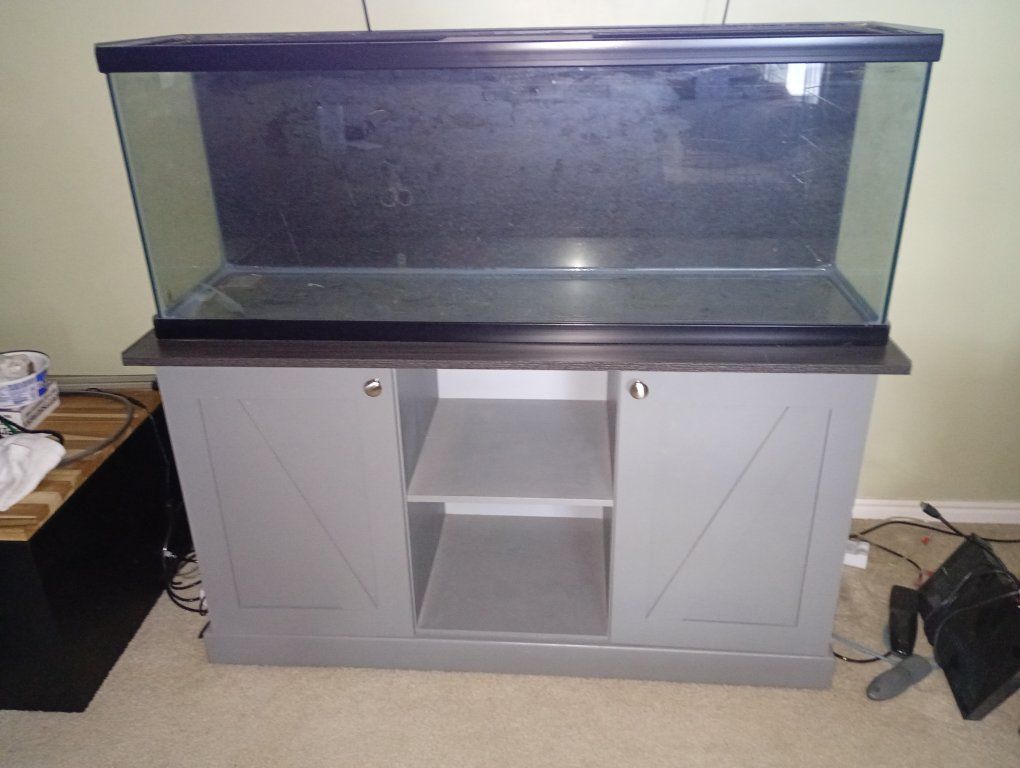 50 gallon Aquarium, glass top and Stand - Great deal, minor cleaning needed