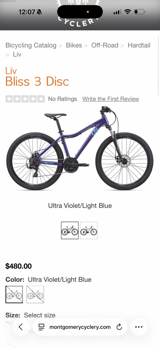 Ultra Violet / Light Blue liv Bliss Bike
