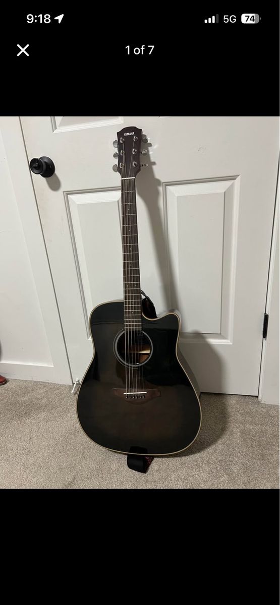 Yamaha A1M Acoustic-Electric Guitar - Black, with Tuner & EQ