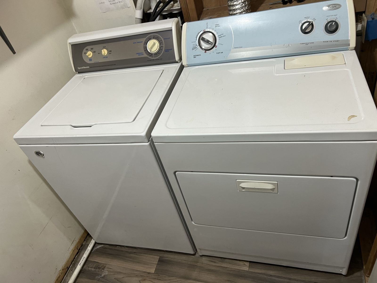 Whirlpool Electric Dryer and Speed Queen commercial washing machine