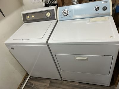 Whirlpool Electric Dryer and Speed Queen commercial washing machine