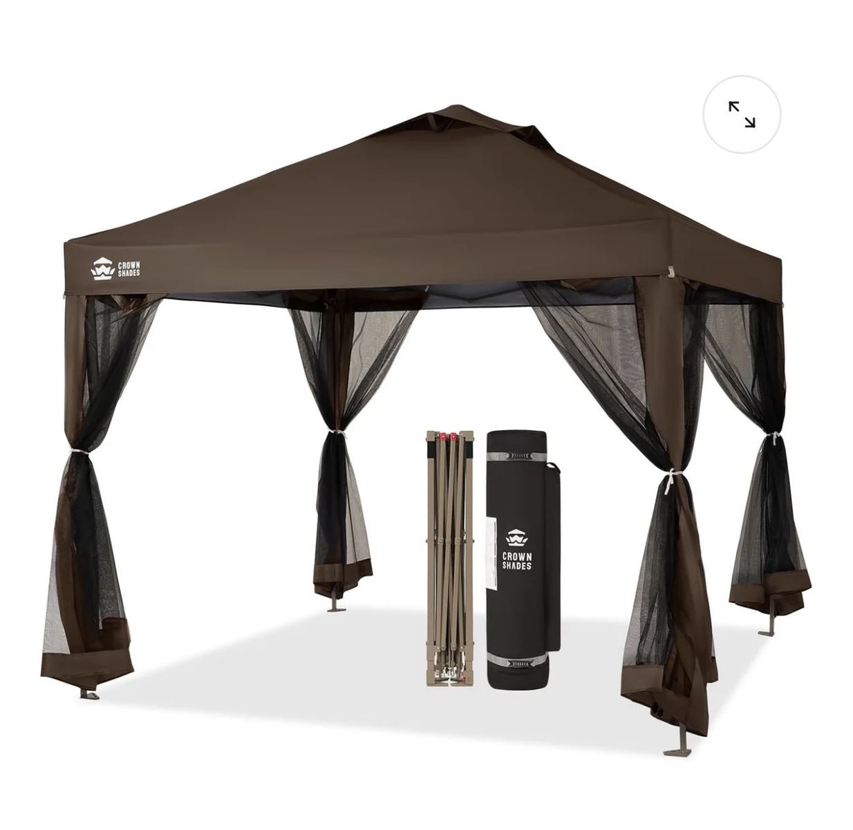 New Crown Shades 10x10  Shade Pop   Up   Gazebo   Canopy   -   Mesh Walls