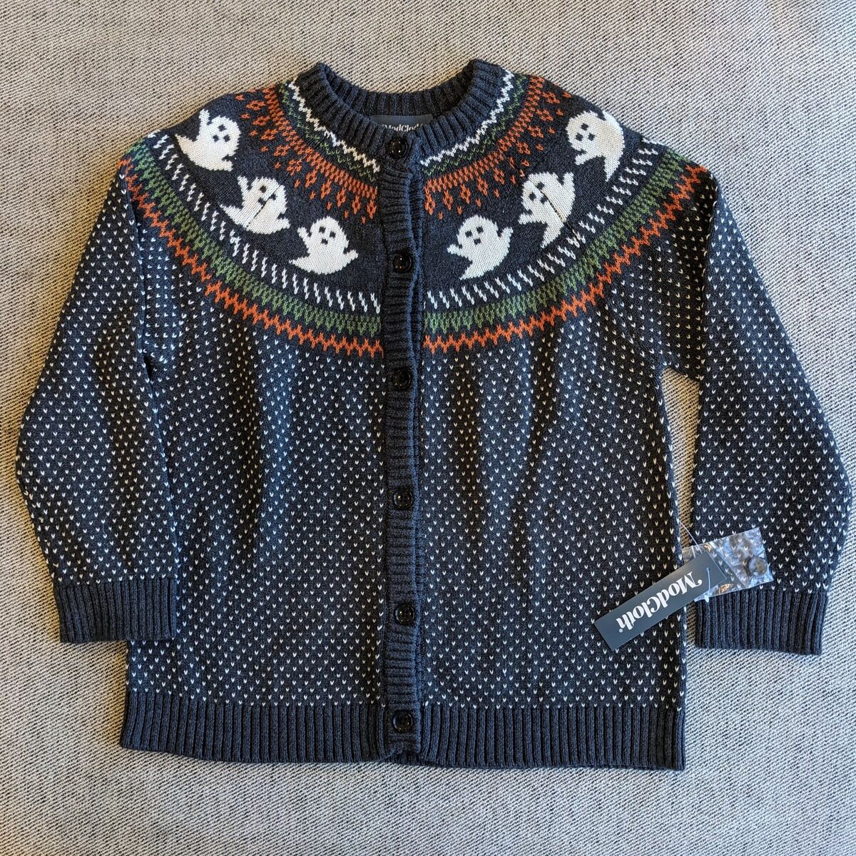 NEW Halloween Ghost Sweater - kid size 8 / 10