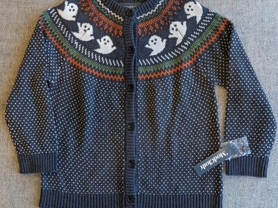NEW Halloween Ghost Sweater - kid size 8 / 10
