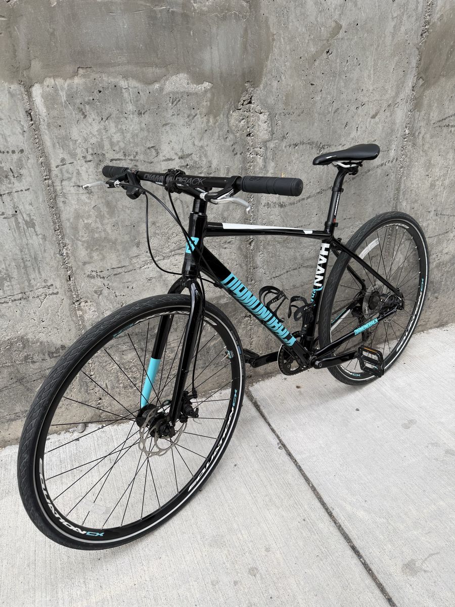 Diamondback Haanjo 1 Hybrid Bike - Black/Blue, Hydraulic Disc Brakes, All-Road Cycling