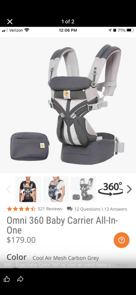 Ergo baby Omni 360 w/ cool air mesh baby carrier