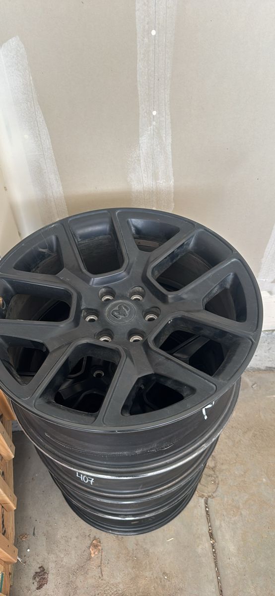 Dodge Ram 1500 22-inch Black OEM Wheels Rims (Set of 4) with Lug Nuts