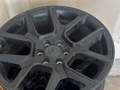 Dodge Ram 1500 22-inch Black OEM Wheels Rims (Set of 4) with Lug Nuts
