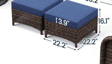 New in Box Set of 2 Ottoman, thick cushions