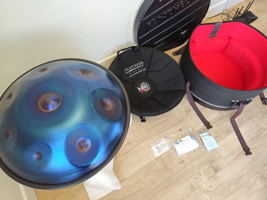 Handpan Halo Pantheon Hang Drum Percussion Golden Gate Tuning Steel