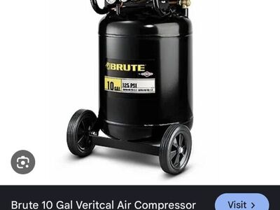 Brute 10 Gallon Vertical Compressor With Hose