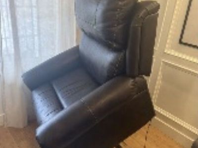 Dark Brown Leather Recliner with Power Lift Assist - Excellent Condition